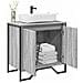 Mobile Lavabo Bagno Grigio Sonoma 60x35x60 Cm In Truciolato - Foto miniatura 1