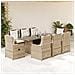 Set Da Pranzo Da Giardino 9 Pz Con Cuscini Beige In Polyrattan - Foto miniatura 1