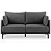 Divano Industriale A 2 Posti Sasha In Tessuto Grigio Scuro - Foto miniatura 4