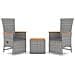 Set Mobili Giardino 3pz Grigio Polyrattan Legno Massello Acacia - Foto miniatura 1