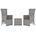 Set Mobili Giardino 3pz Grigio Polyrattan Legno Massello Acacia - Foto miniatura 5