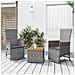 Set Mobili Giardino 3pz Grigio Polyrattan Legno Massello Acacia - Foto miniatura 6