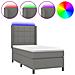Letto a Molle Materasso e LED Grigio Scuro 90x190 cm in Tessuto - Foto miniatura 1