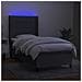 Letto a Molle Materasso e LED Grigio Scuro 90x190 cm in Tessuto - Foto miniatura 5