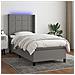 Letto a Molle Materasso e LED Grigio Scuro 90x190 cm in Tessuto - Foto miniatura 6