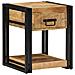 Comodini 2 pz 40x40x50 cm in Legno Massello di Mango Grezzo - Foto miniatura 1