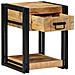 Comodini 2 pz 40x40x50 cm in Legno Massello di Mango Grezzo - Foto miniatura 6