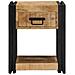 Comodini 2 pz 40x40x50 cm in Legno Massello di Mango Grezzo - Foto miniatura 7
