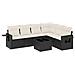 Set Divani Da Giardino Con Cuscini 7pz Nero Polyrattan - Foto miniatura 2