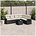 Set Divani Da Giardino Con Cuscini 7pz Nero Polyrattan - Foto miniatura 1
