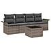 Set divano giardino 5 pezzi con cuscini grigio in rattan polietilene, Divano giardino 2 posti con spazio stoccaggio e cuscini grigio in rattan polietilene - Foto miniatura 1