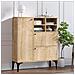 Ewa Credenza Alta Con 3 Ante E 4 Nicchie In Rovere 100x125cm - Foto miniatura 3