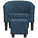 Poltrona Cabriolet con Poggiapiedi Blu Scuro in Velluto - Foto miniatura 3