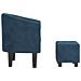 Poltrona Cabriolet con Poggiapiedi Blu Scuro in Velluto - Foto miniatura 4