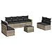 Set Divano da Giardino 9pz con Cuscini Grigio Chiaro Polyrattan - Foto miniatura 1