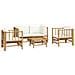 Set Salotto da Giardino 5pz con Cuscini Bianco Crema in Bambù - Foto miniatura 3