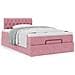 Struttura Letto Pouf con Materasso Rosa 120x200 cm Velluto - Foto miniatura 4