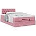 Struttura Letto Pouf con Materasso Rosa 120x200 cm Velluto - Foto miniatura 5