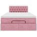 Struttura Letto Pouf con Materasso Rosa 120x200 cm Velluto - Foto miniatura 7
