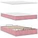Struttura Letto Pouf con Materasso Rosa 120x200 cm Velluto - Foto miniatura 8