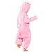 Pigiama Per Bambini Kigurumi Onesie Costume Dinosauro Rosa 105-115 - Foto miniatura 3