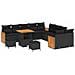 Set Divano da Giardino con cuscino 13 pcs Nero 80 x 80 x 71 cm - Foto miniatura 1