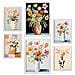 Set Di 6 Stampe Vasi Di Fiori In Dipinti Decorativi Estetici Astratti Per Il Tuo Soggiorno, Camera Da Letto, Casa A3 & A4 Cornice Bianca - Foto miniatura 1