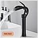 Rubinetto per lavabo da bagno, Blackswan, tipo M217, modello nero con bocca a cascata e montaggio su piano, misura 34 cm - Foto miniatura 2