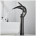 Rubinetto per lavabo da bagno, Blackswan, tipo M217, modello nero con bocca a cascata e montaggio su piano, misura 34 cm - Foto miniatura 3