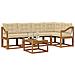 Set di divani da esterno con cuscino 6 pcs Naturale e Beige - Foto miniatura 3