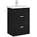 Mobiletto da Bagno Sotto Lavabo Rovere Nero 56 x 37,5 x 81 cm - Foto miniatura 2