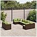 Set Divani da Giardino 9pz con Cuscini Marrone in Polyrattan - Foto miniatura 2