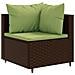 Set Divani da Giardino 9pz con Cuscini Marrone in Polyrattan - Foto miniatura 3