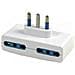 Adattatore Quadruplo Piatto con 4 Prese 16A Bipasso + Spina 16A Bianco - Foto miniatura 2
