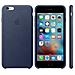 Custodia in Pelle per iPhone 6S Plus Blu Notte - Foto miniatura 3