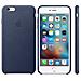 Custodia in Pelle per iPhone 6S Plus Blu Notte - Foto miniatura 4