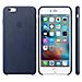 Custodia in Pelle per iPhone 6S Plus Blu Notte - Foto miniatura 8