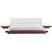 Letto Matrimoniale In Legno Marrone Chiaro E Pelle Bianca 180x200cm Zen - Foto miniatura 19