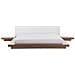 Letto Matrimoniale In Legno Marrone Chiaro E Pelle Bianca 180x200cm Zen - Foto miniatura 9