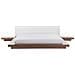 Letto Matrimoniale In Legno Marrone Chiaro E Pelle Bianca 180x200cm Zen - Foto miniatura 15