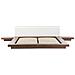 Letto Matrimoniale In Legno Marrone Chiaro E Pelle Bianca 180x200cm Zen - Foto miniatura 13