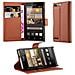 Custodia Compatibile Con Huawei Ascend G6 In Marrone Pastello - Coperchio Protettiva Con Chiusura Magnetica, Funzione Stand E Tasca Per Le Carte - Foto miniatura 1