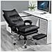 Poltrona Da Ufficio In Similpelle Nera Regolabile Reclinabile Con Poggiapiedi - Foto miniatura 7