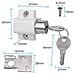 2pcs Scorrevole Patio Serratura Scorrevole Patio Door Catture Set Della Finestra Di Sicurezza Di Blocco E Patio Per Porte E Finestre Scorrevoli Bolt Universale Locks Bianco - Foto miniatura 2