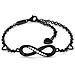 Bracciale in Argento Sterling "Infinity" 23 cm Nero - Foto miniatura 1