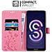 Custodia Compatibile Con Honor 8s / Huawei Y5 2019 In Rosa Fiore - Coperchio Protettivo In Design Floreale Con Chiusura Magnetica, Funzione Stand E Slot Per Carte - Foto miniatura 3