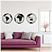 Decorazione Da Parete In Metallo Tre Globi 126 X 50 Cm, Linea D'arte Del Mappamondo Globi, Globi Minimalisti Decorazione D'interni Meta - Foto miniatura 3