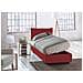 Letto Singolo Luna, Letto Contenitore Con Rivestimento In Tessuto, 100% Made In Italy, Apertura Laterale, Adatto Per Materasso Cm 80x190, Rosso - Foto miniatura 2