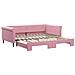 Divano Letto Con Letto Estraibile Rosa 100x200 Cm In Velluto - Foto miniatura 2