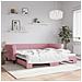 Divano Letto Con Letto Estraibile Rosa 100x200 Cm In Velluto - Foto miniatura 1